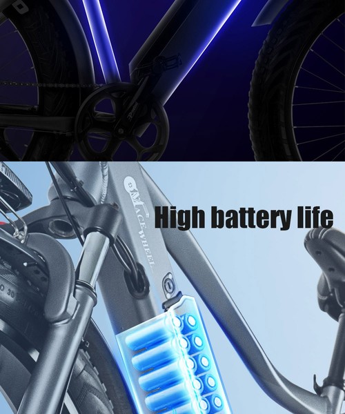 CMACEWHEEL J26 Electric Bike Tire 750W Motor Silver Grey