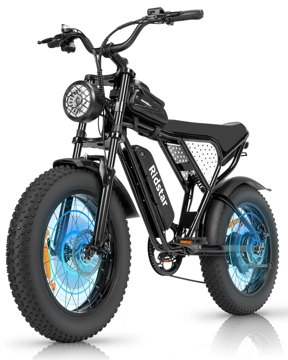 Ridstar Q20 Mini Electric Bike, 1000W Motor, 48V 15AH Battery, 20*4.0 inch Fat Tires, 40km/h Max Speed, 80km Range, Front Suspension Fork, Mechanical Disc Brakes
