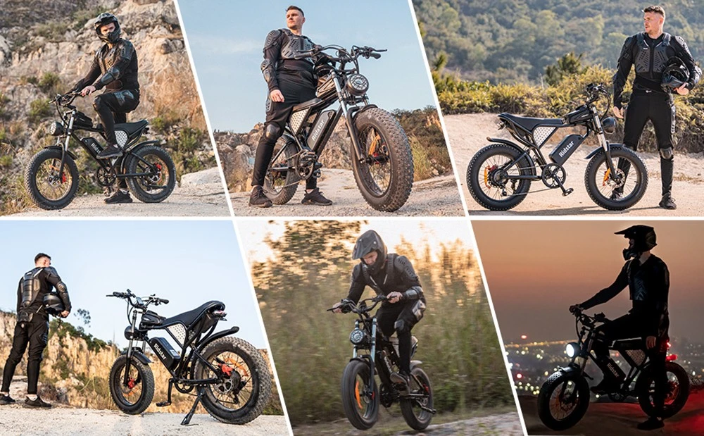 Ridstar Q20 Mini Electric Bike, 1000W Motor, 48V 15AH Battery, 20*4.0 inch Fat Tires, 40km/h Max Speed, 80km Range, Front Suspension Fork, Mechanical Disc Brakes
