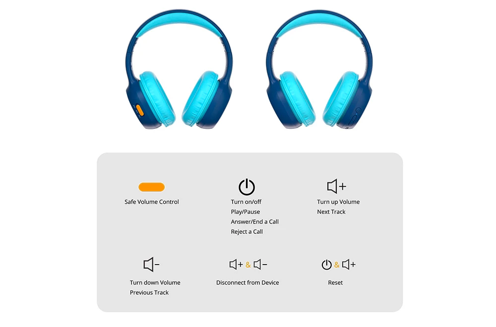 Căști wireless pentru copii Tronsmart KH02 - albastre