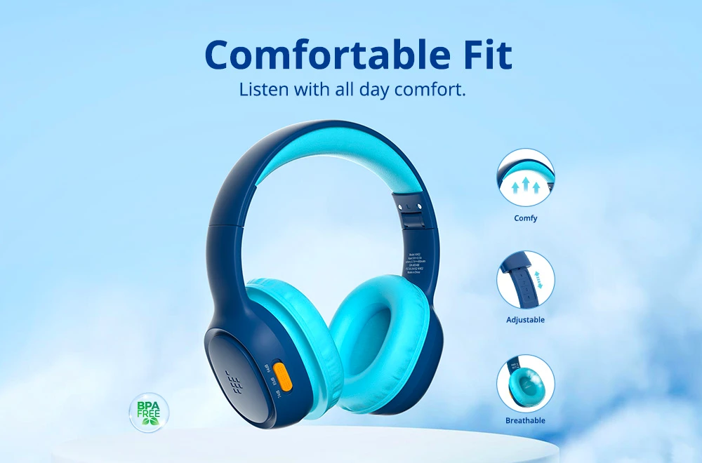 Căști wireless pentru copii Tronsmart KH02 - albastre