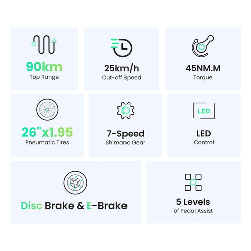 Touroroll B1 elektriskais pilsētas velosipēds, 250 W motors, 45 Nm griezes moments, 26