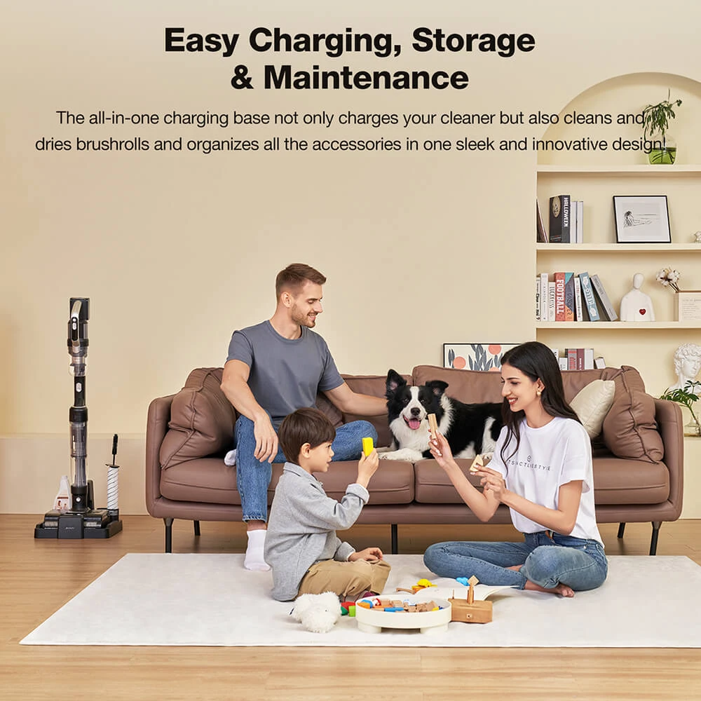 JIMMY PW11 Pro 4-in-1 Cordless Vacuum & Washer, 460W Strong Power, Double Cleaning, Hot Air Fast Dry, LED Screen, 180&deg; Lay Flat Design, Dual Roller Brushes, Silver-black Color