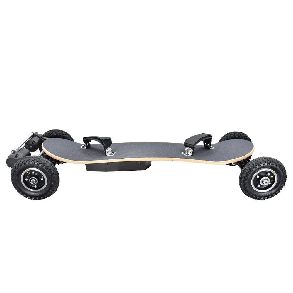 Skateboard électrique tout-terrain SYL-08 V3 Version avec télécommande Moteur 1450W jusqu'à 38km/h Batterie 10Ah Planche d'érable Roue de 8 pouces Charge maximale 130kg Pied gauche Avant Position régulière - Noir