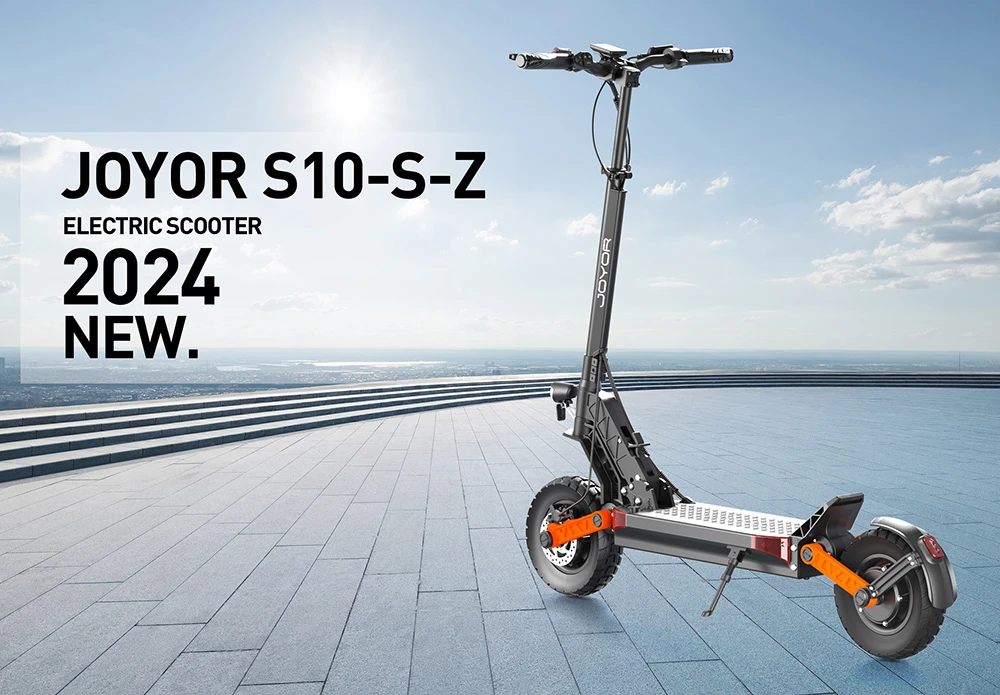 JOYOR S10-Z Electric Scooter 10 Inch Off-road Tires 60V 18Ah Battery 1000W*2 Dual Motor 70-85KM Range 120KG Load Double Hydraulic Disc Brakes Shock absorber Turn signal Smart LED Display update from S10-S - Black