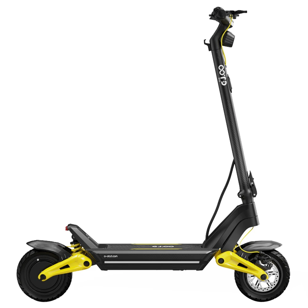 OOTD S10 pliabil Scuter electric 10 inci anvelope 1400W W Motor 25km/h Max viteză 48V 20Ah Baterie pentru 60-70km Raza de acțiune 120KG Absorbția șocului Brake cu disc maxim - Galben