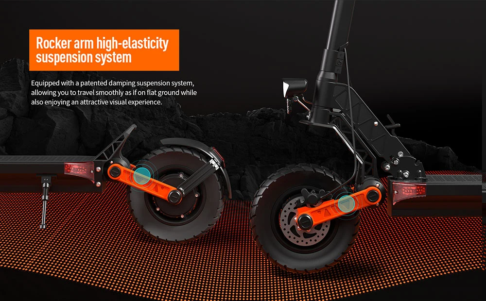 JOYOR S10-Z Electric Scooter 10 Inch Off-road Tires 60V 18Ah Battery 1000W*2 Dual Motor 70-85KM Range 120KG Load Double Hydraulic Disc Brakes Shock absorber Turn signal Smart LED Display update from S10-S - Black