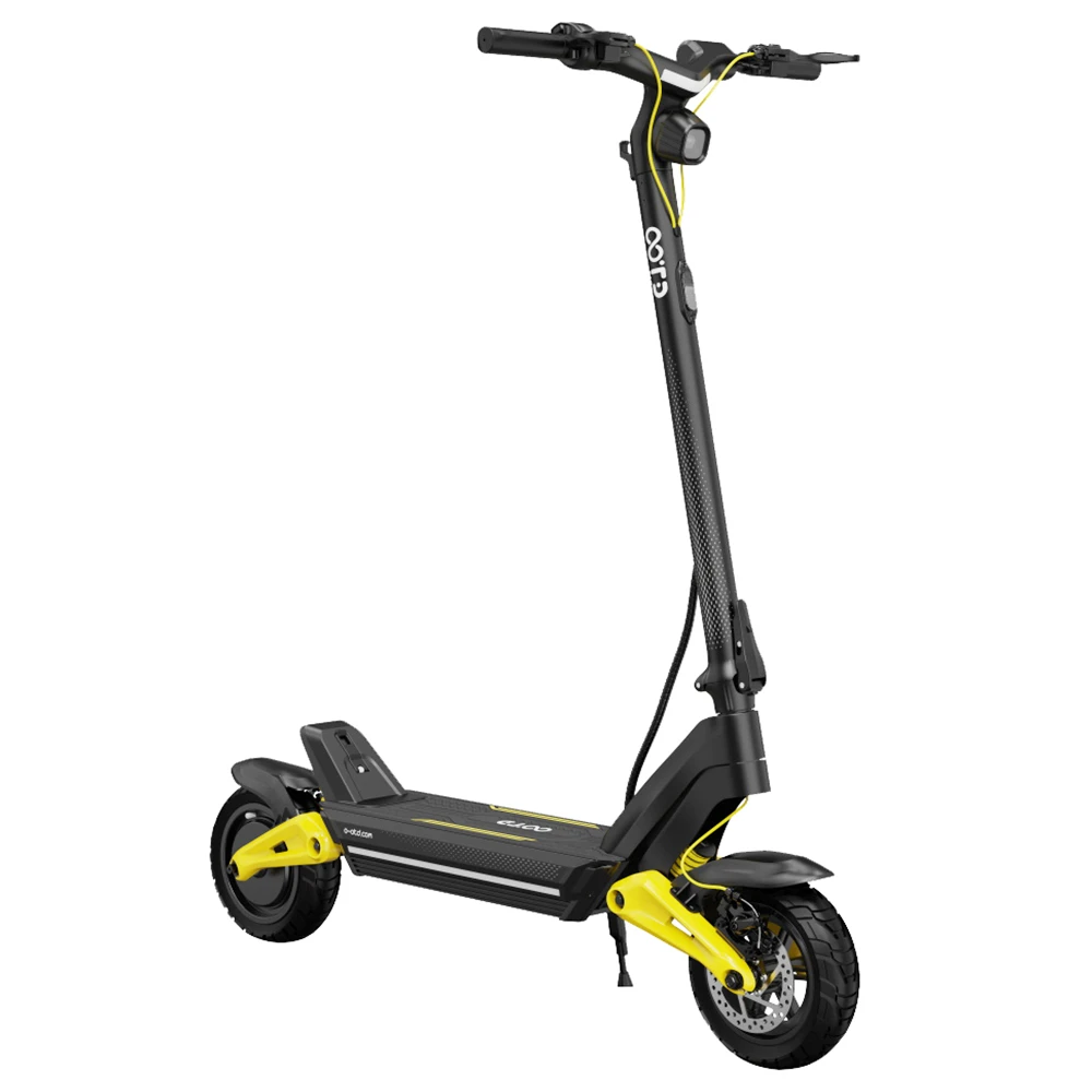 OOTD S10 pliabil Scuter electric 10 inci anvelope 1400W W Motor 25km/h Max viteză 48V 20Ah Baterie pentru 60-70km Raza de acțiune 120KG Absorbția șocului Brake cu disc maxim - Galben