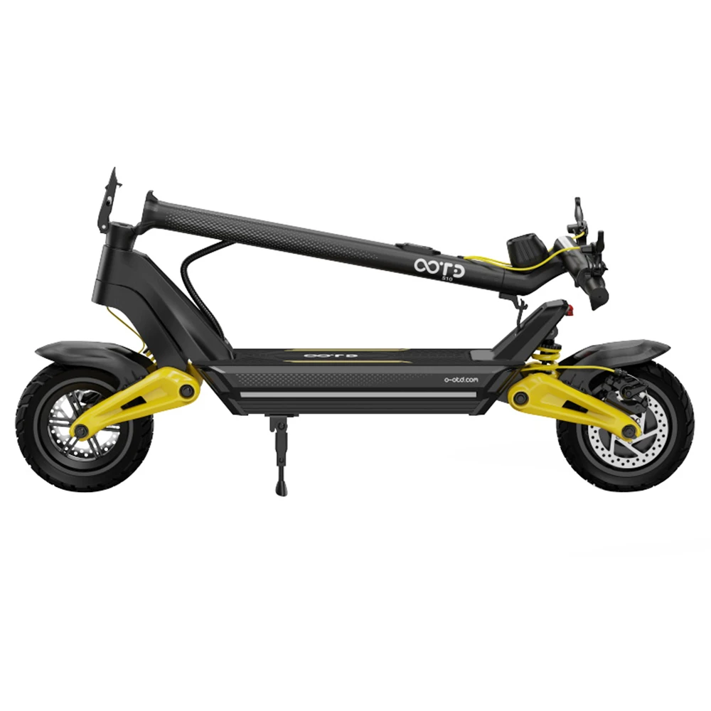 OOTD S10 pliabil Scuter electric 10 inci anvelope 1400W W Motor 25km/h Max viteză 48V 20Ah Baterie pentru 60-70km Raza de acțiune 120KG Absorbția șocului Brake cu disc maxim - Galben