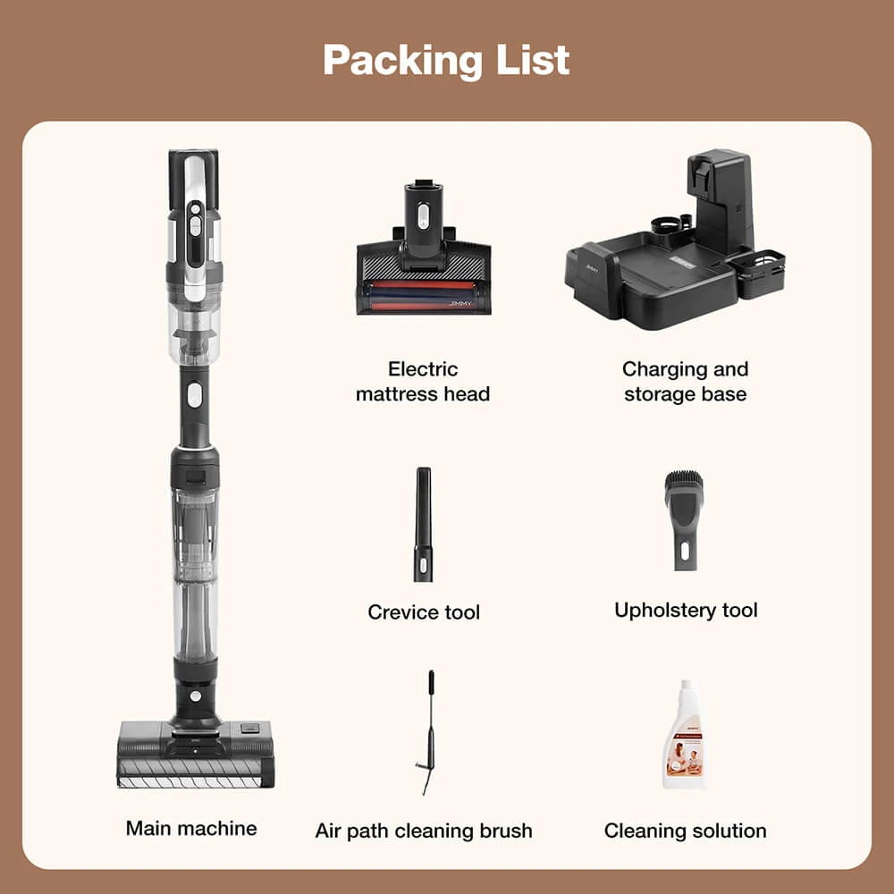 JIMMY PW11 Pro 4-in-1 Cordless Vacuum & Washer, 460W Strong Power, Double Cleaning, Hot Air Fast Dry, LED Screen, 180&deg; Lay Flat Design, Dual Roller Brushes, Silver-black Color