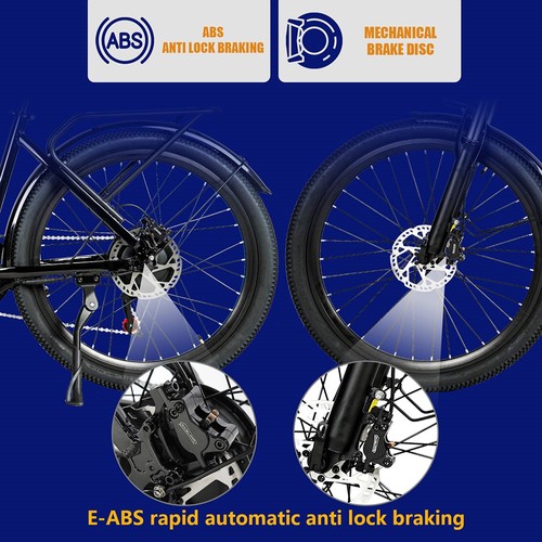 CMACEWHEEL L26 Electric Bike, 500W Motor, 48V 17Ah Battery, 26*2.1″ CST Tires, 45km/h Max Speed, 100km Max Range, Hydraulic Oil Disc Brakes - Grey