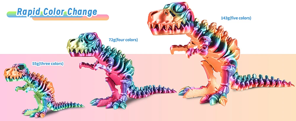 Filament PLA Silk pour imprimante 3D ERYONE 1 kg - Sunset Rainbow