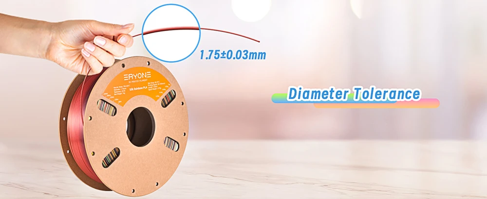 Filament PLA Silk pour imprimante 3D ERYONE 1 kg - Sunset Rainbow