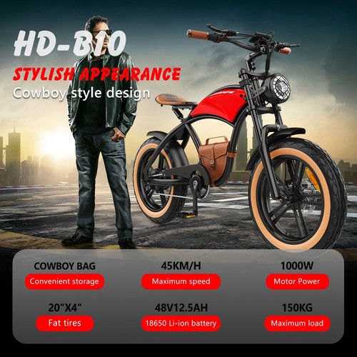 Vélo électrique Hidoes B10, moteur 1000 W, batterie 48 V 13 Ah, 20 x 4