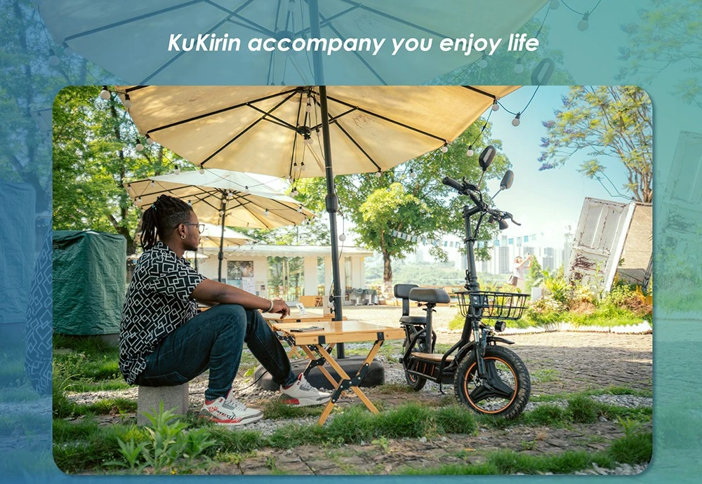 (Upgraded Version) KuKirin C1 Pro Electric Scooter, 500W Motor, 48V 26Ah Battery, 14-inch Pneumatic Tire, 45km Max Speed, 100km Range, One-click Folding, Rear Seat & Front Storage Basket, Rearview Mirror