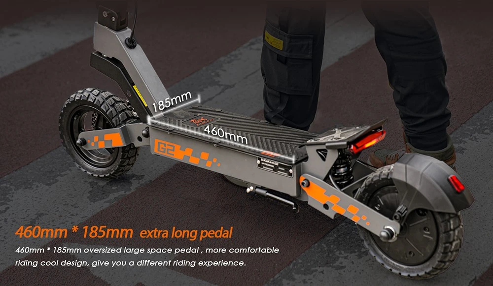 Kukirin G2 Foldable Electric Scooter, 800W Motor, 48V 15Ah Battery, 10-inch Tires, 45km/h Max Speed, 55km Range, Touchscreen Display, Front & Rear Disc Brakes