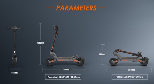 Kukirin G2 Foldable Electric Scooter, 800W Motor, 48V 15Ah Battery, 10-inch Tires, 45km/h Max Speed, 55km Range, Touchscreen Display, Front & Rear Disc Brakes
