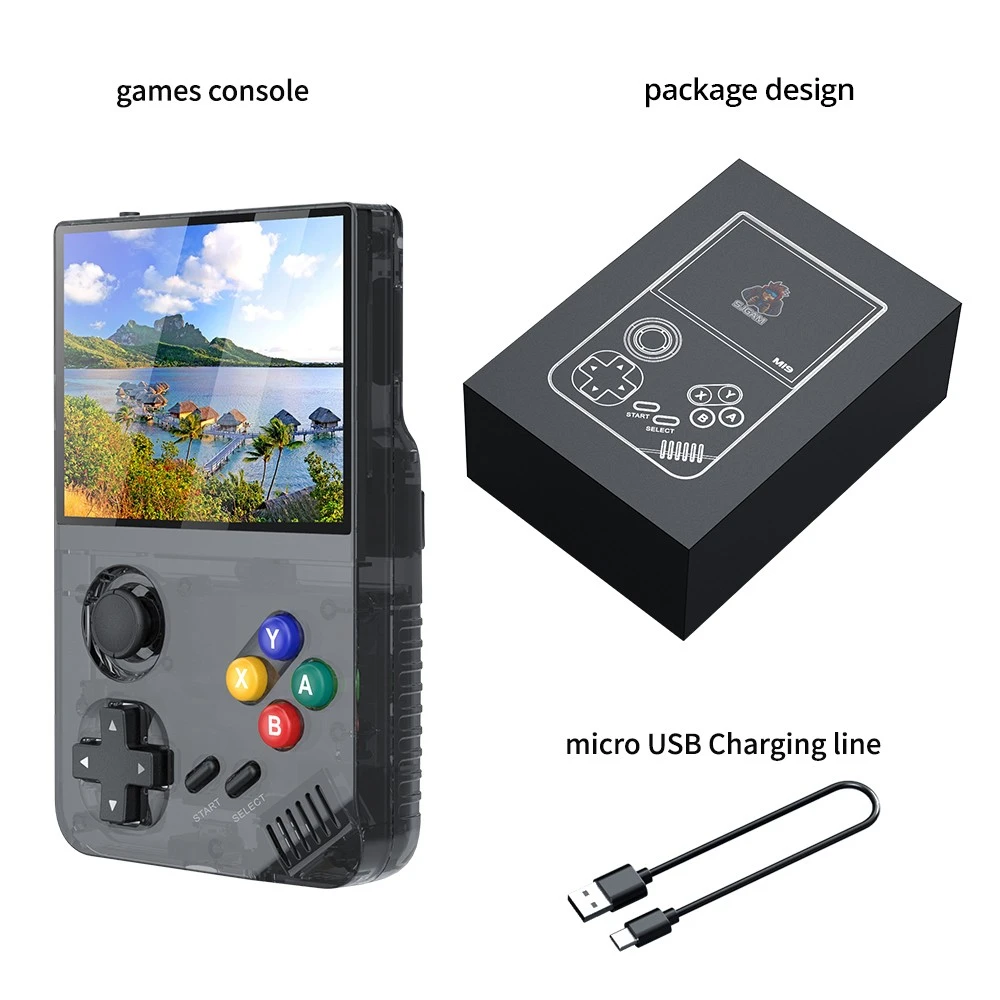 M19 Handheld Game Console, 3.5-inch HD Screen, 64GB TF Card - Black