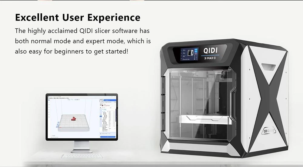 QIDI TECH X-Max 3 3D Printer, Auto Levelling, 600mm/s Printing Speed, Flexible HF Board, 64-bit Processor, Klipper, CoreXY Structure, All-metal Frame, 325x325x315mm