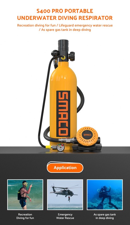 SMACO S400 Pro 1L Scuba Tank Green