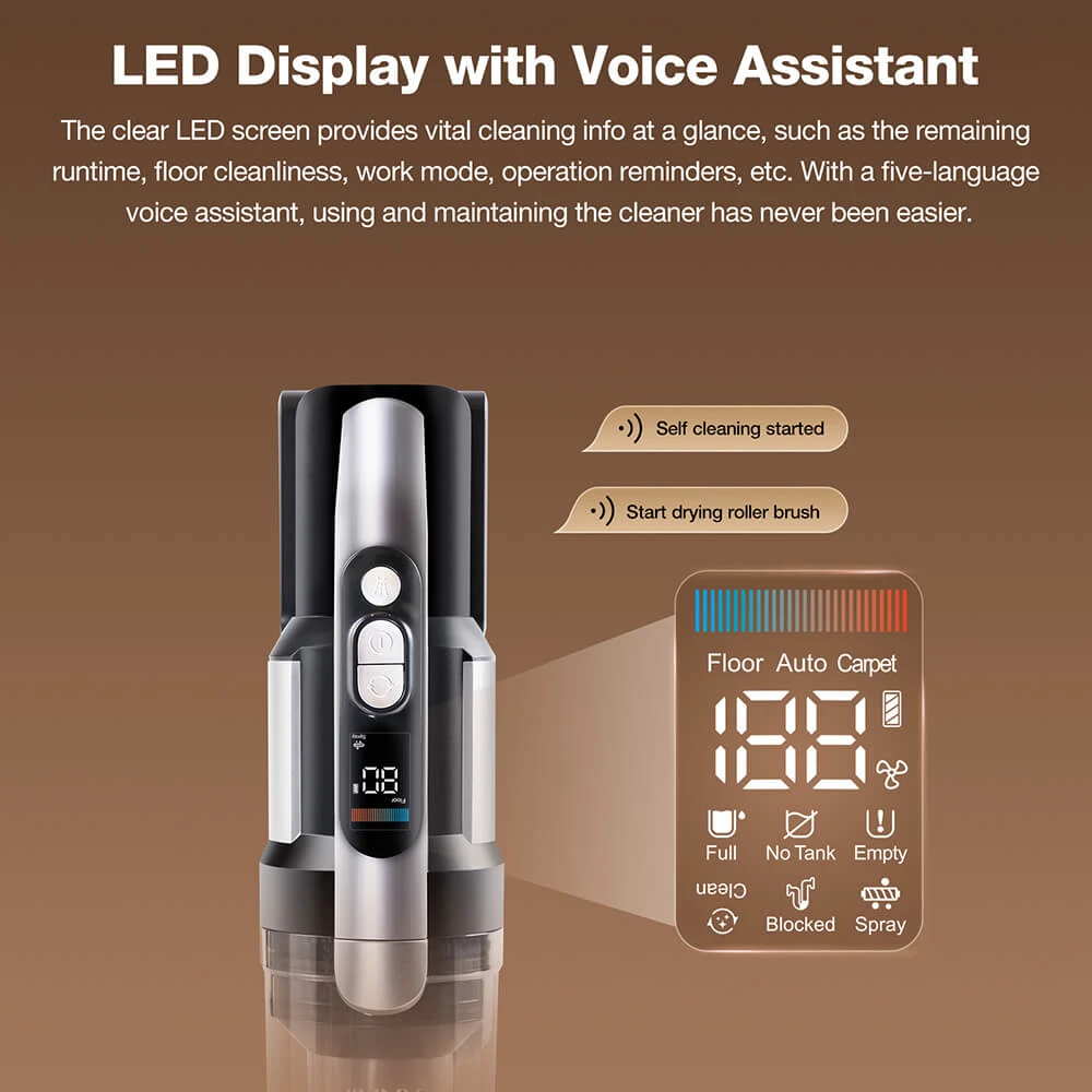 JIMMY PW11 Pro 4-in-1 Cordless Vacuum & Washer, 460W Strong Power, Double Cleaning, Hot Air Fast Dry, LED Screen, 180&deg; Lay Flat Design, Dual Roller Brushes, Silver-black Color