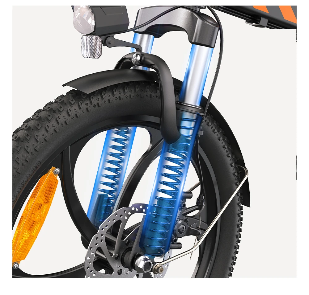 ENGWE P1 Folding Electric Bike 20*2.3 inch wide tires 250W Motor 36V 13Ah Battery 25km/h, Dual Disc Brake Aluminum Alloy Body Shimano 7 Gears Max 100km Range IP54 Waterproof - White