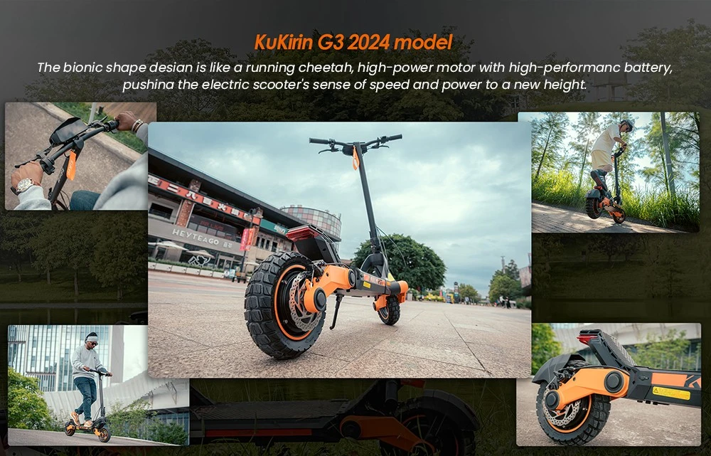 Trottinette électrique KuKirin G3 Adventurers 10,5 pouces tout-terrain, moteur arrière 1200 W, batterie au lithium 52 V 18 Ah, vitesse maximale 50 km/h, écran tactile, panneau de commande, système de suspension TPU, IPX4