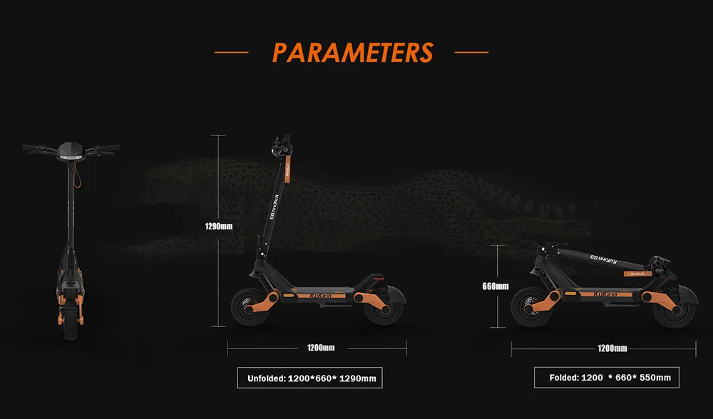 Trottinette électrique KuKirin G3 Adventurers 10,5 pouces tout-terrain, moteur arrière 1200 W, batterie au lithium 52 V 18 Ah, vitesse maximale 50 km/h, écran tactile, panneau de commande, système de suspension TPU, IPX4