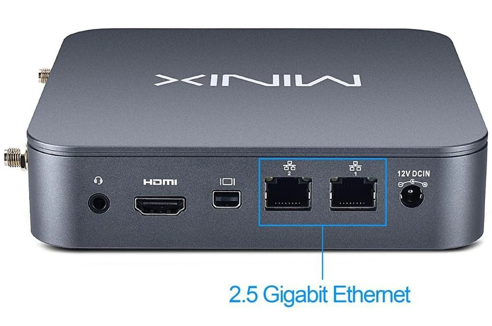 MINIX NEO J51-C8 Max Mini PC, Intel N5105 4 πυρήνες Max 2.90GHz, 8GB RAM 512GB SSD, HDMI + Mini DP+ USB-C 4K@60Hz τριπλή οθόνη, WiFi 6 Bluetooth 5.2, 2*USB 3.2 1*USB 2.0 2*2.5G RJ45 1*3.5mm υποδοχή ήχου, τοποθέτηση VESA