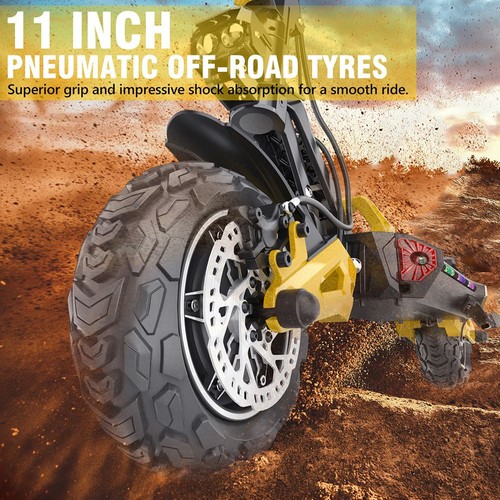 iENYRID ES60 elektriskais skrejritenis, 2 * 1200 W motori, 48 V 23 Ah akumulators, 11 collu riepas, maksimālais ātrums 60 km/h, nobraukums 70 km, hidrauliskās bremzes