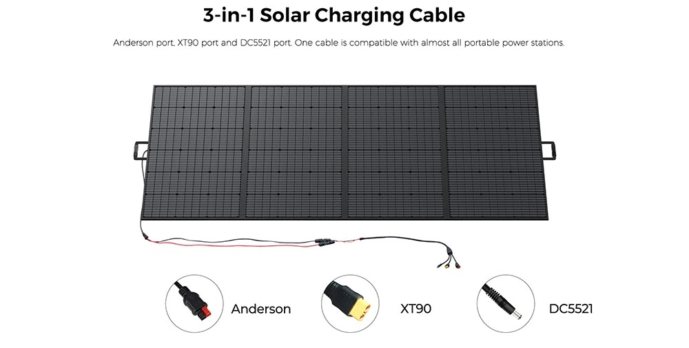 FOSSiBOT F3600 Pro Portable Power Station + 1x SP420 420W Solar Panel, 3840Wh LiFePO4 Battery, Max. 11520Wh Expansion, 3600W High AC Output, 2000W Max Solar Charge, 1.5h Full Charge, PD 100W, 13 Output Ports, LED Flashlight, UPS, APP Control