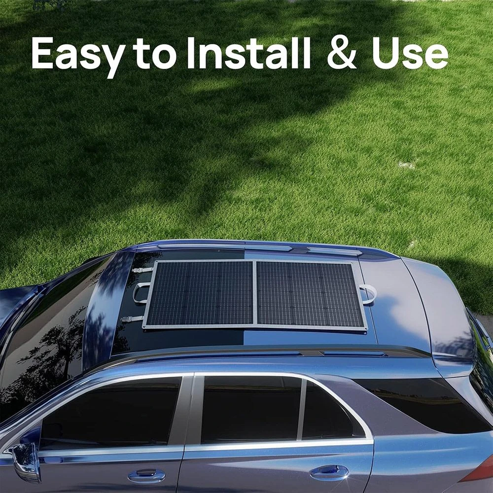 DaranEner SP100 100W Foldable Solar Panel, Adjustable Stand, IP54 Waterproof