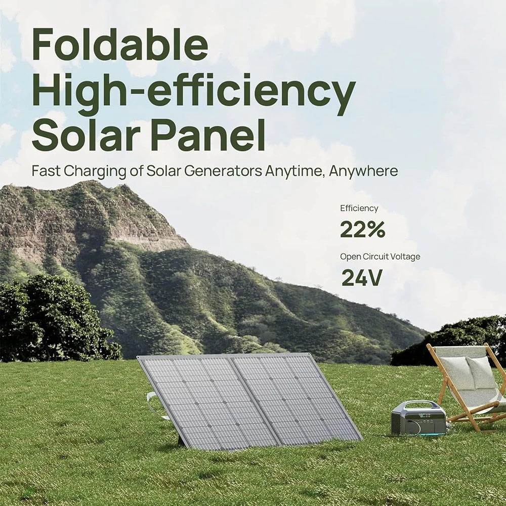 DaranEner SP100 100W Foldable Solar Panel, Adjustable Stand, IP54 Waterproof