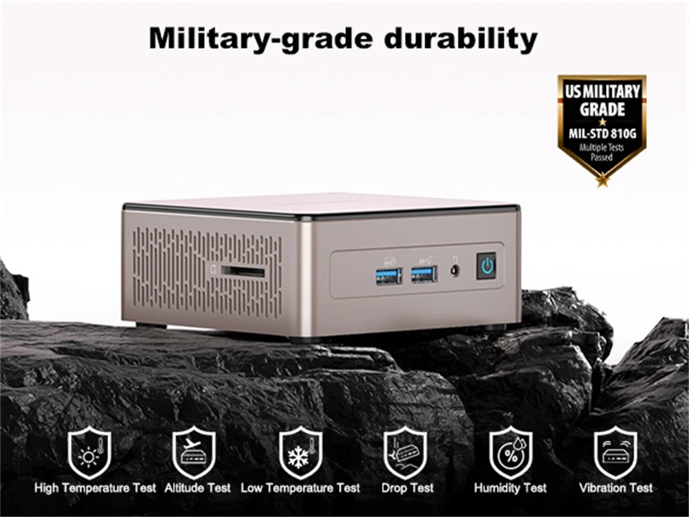 GEEKOM A5 Mini PC, AMD Ryzen 7 5825U 8 Cores Max 4.5GHz, 32GB RAM 512GB SSD, 2*HDMI2.0 (4K) + 2*USB3.2 Gen 2 Type-C (8K) Four Screens Display, WiFi 6 Bluetooth 5.2, 3*USB3.2 Type-A 1*USB2.0 Type-A 1*Headphone Jack 1*RJ45 1*SD Card Reader