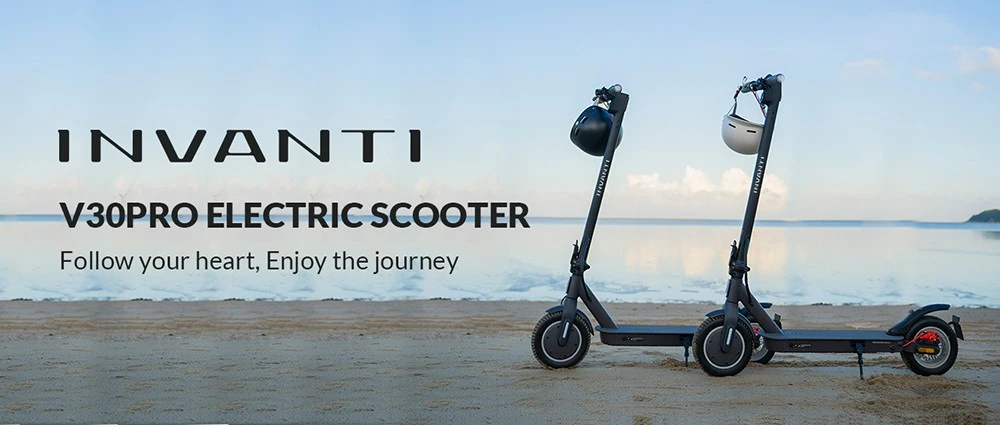 INVANTI V30PRO Electric Scooter, 10-inch Tire, 350W Motor, 36V 7.5AH Battery, 10-inch Tire, 25km/h Max Speed, 32km Range, Rear Spring Shock Absorption, Electronic Brake & Disc Brake, Turn Signals