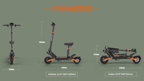KuKirin G2 Pro Electric Scooter 2024 Version, 600W Brushless Motor, 48V 15.6AH Battery, 9-inch Rubber Vacuum Tires, 45km/h Max Speed, 58km Range, Dual Disc Brakes, Spring Shock Absorber, Detachable Seat