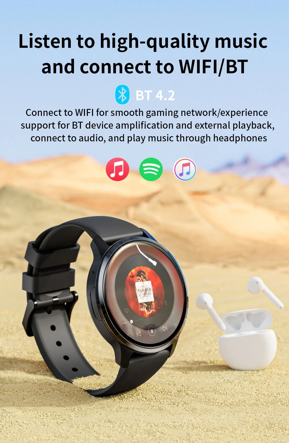 LOKMAT APPLLP 2 Smartwatch, 1.508-inch AMOLED Screen, Support 4G SIM Card, Android 8.1, NFC Access, 24/7 Health Monitoring, Multiple Sports Modes