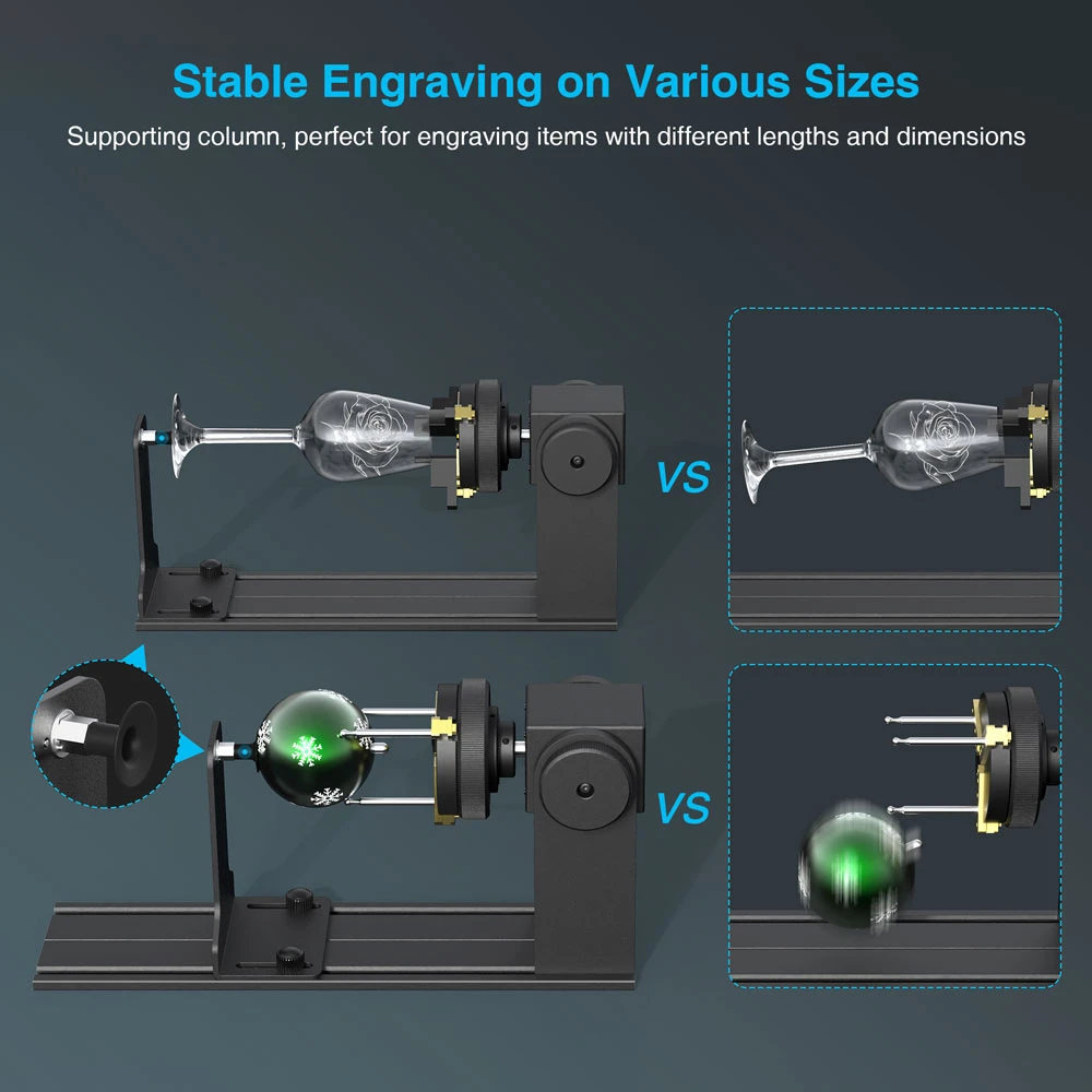 Mecpow G5 Rotary Roller Module, with Versatile Jaws, Adjustable Rotary Chuck, Supporting Column, for Mecpow and Other Brands