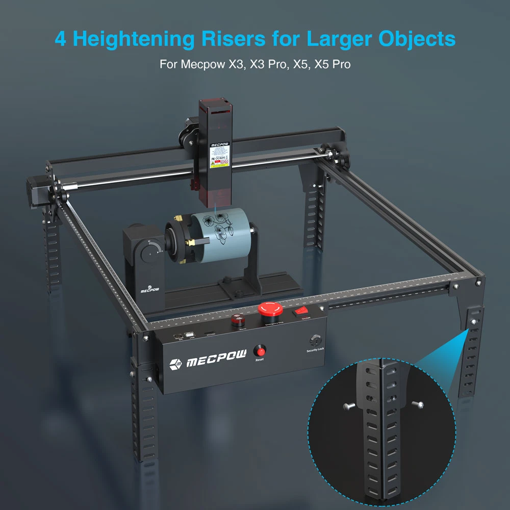 Mecpow G5 Rotary Roller Module, with Versatile Jaws, Adjustable Rotary Chuck, Supporting Column, for Mecpow and Other Brands