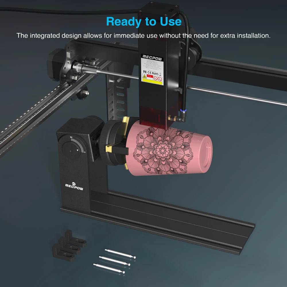 Mecpow G5 Rotary Roller Module, with Versatile Jaws, Adjustable Rotary Chuck, Supporting Column, for Mecpow and Other Brands