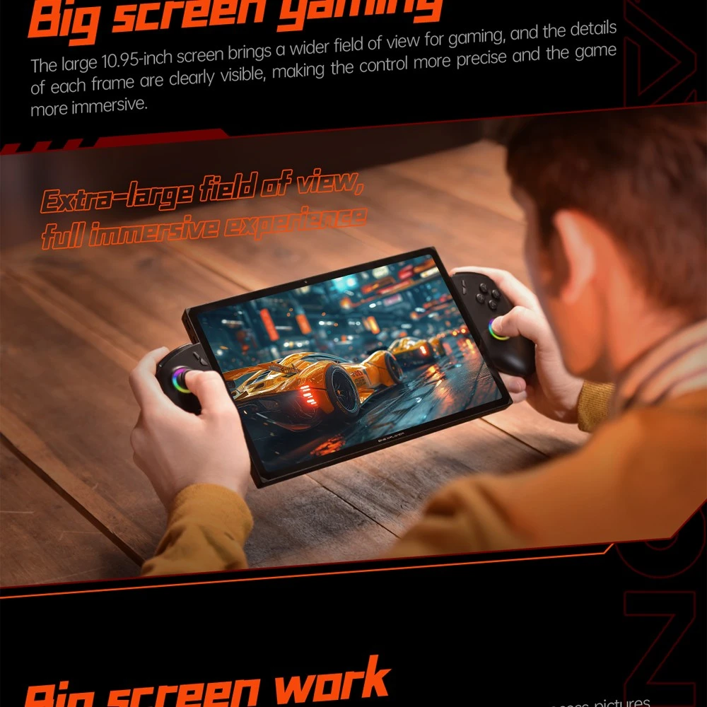 One Netbook OneXPlayer X1 Handheld Gaming PC, AMD Ryzen 7 8840U 8 Cores Max 5.1GHz, 10.95'' 2560*1600 120Hz LTPS Screen, 64GB LPDDR5x 7500MHz RAM 4TB SSD, 1* TF Card 4.0 1* Oculink 2* USB-C 4.0 1* USB 3.2 1* 3.5mm Audio, Harman Sound System - US Plug