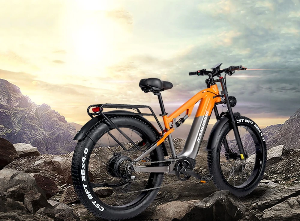 RANDRIDE YX80 Electric Bike, 1500W Brushless Motor, 48V 20Ah Battery, 26x4.0' CST Fat Tire, 50km/h Max Speed, 124km Max Range, Rear Shock Absorber, Shimano Hydraulic Brakes, Shimano 7 Speed, LCD Display