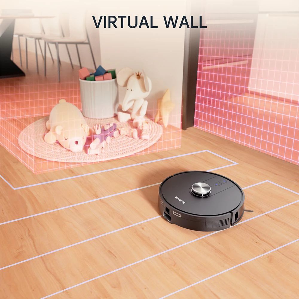 SmartAI S8 Pro Robot Vacuum Cleaner with Base Station, 5000Pa Suction Power, 380ml Water Tank, 3L Dustbin, 45+ Days Dust Storage, Remote/Voice/App Control