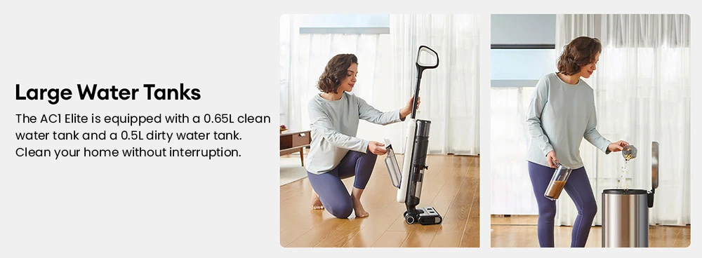 Ultenic AC1 Elite Cordless Vacuum And Mop with Self-Cleaning, Up to 50min Runtime, Smart Dirt Detection, 3 Cleaning Mode, LCD Display, Dual Tank, Self-propelled, Great for Hard Floors and Sticky Messes