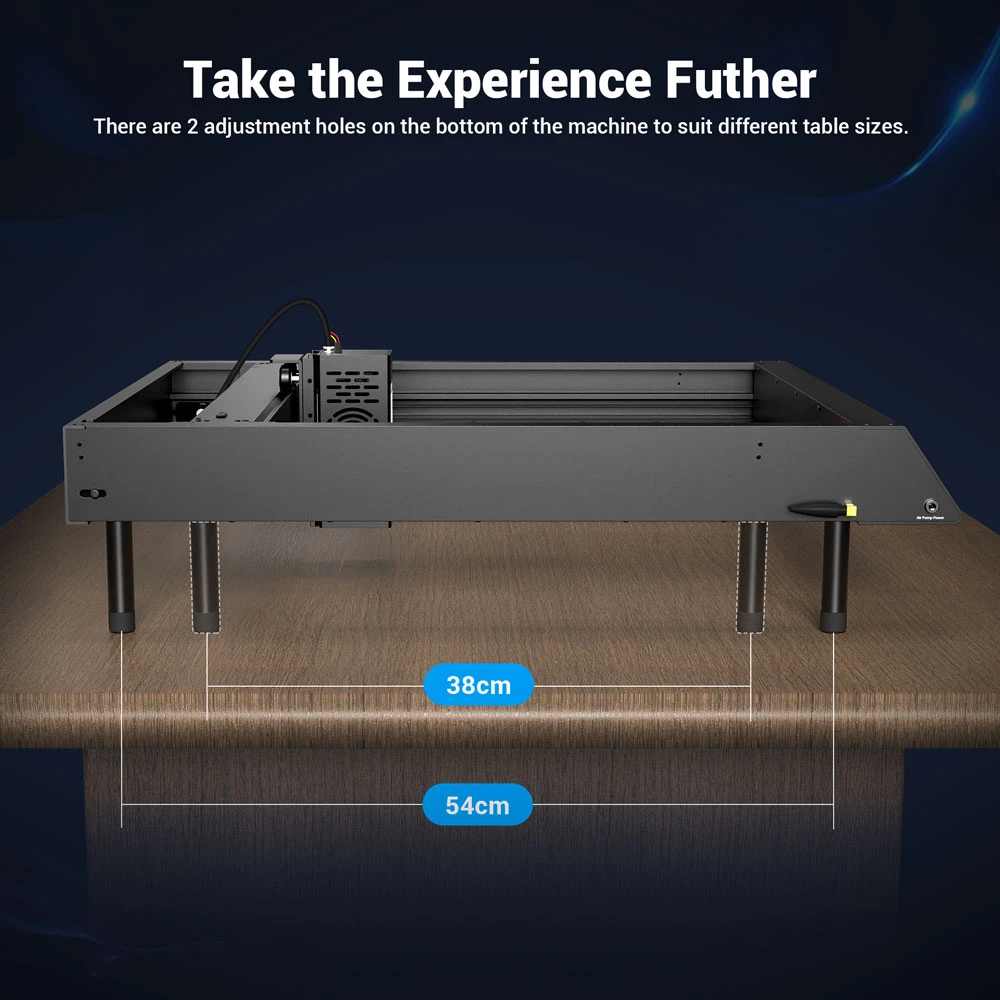 Mecpow X4 22W Laser Engraver Cutter, with Integrated Air Assist, 0.08x0.1mm Laser Spot, 22000mm/min Engraving Speed, 410*400mm