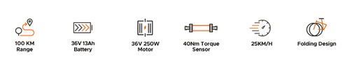 ENGWE P1 sulankstomas elektrinis dviratis 20*2,3 colio pločio padangos 250W variklis 36V 13Ah Akumuliatorius 25km/h, Dviejų diskinių stabdžių aliuminio lydinio korpusas Shimano 7 pavaros Max 100km diapazonas IP54 atsparus vandeniui - juodas