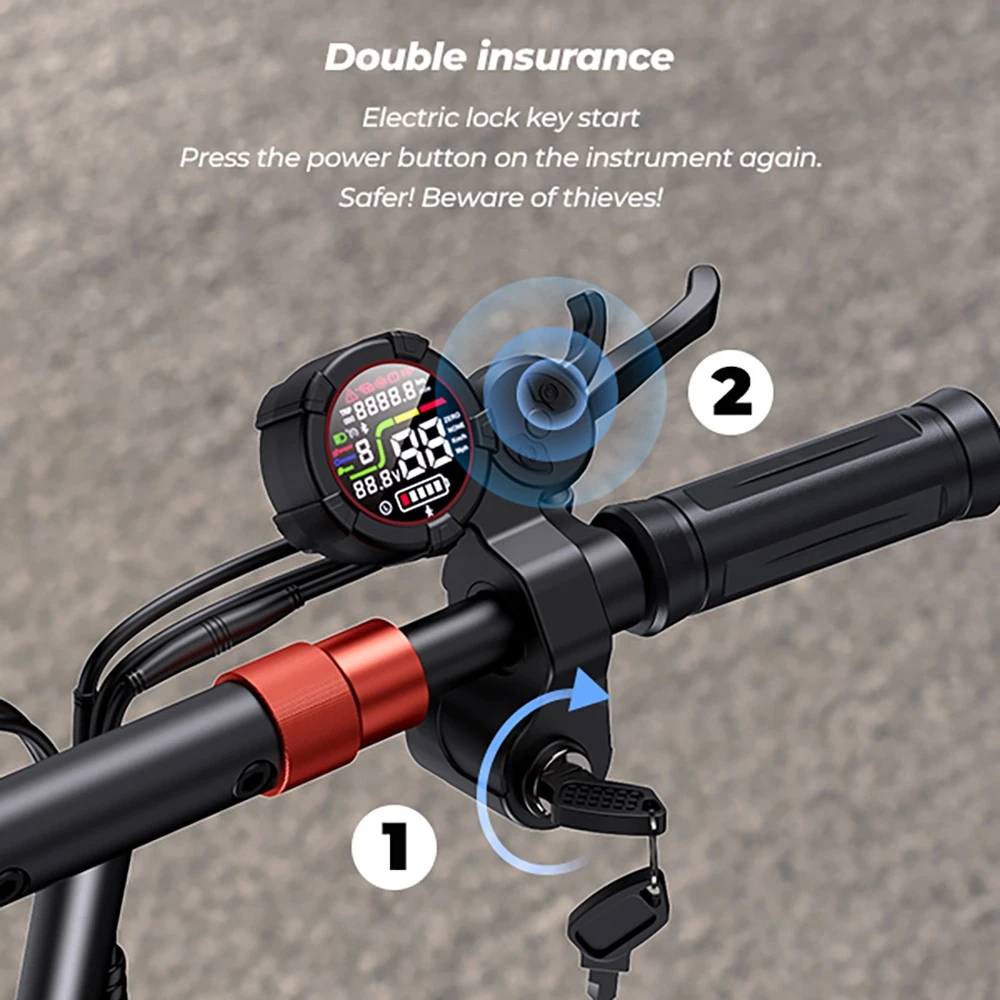 iScooter iX5S Electric Scooter, 1000W Motor, 48V 15Ah Battery, 10-inch Tire, 25km/h Max Speed, 65km Range, Dual Disc Brakes, Front & Rear Shock Absorbers