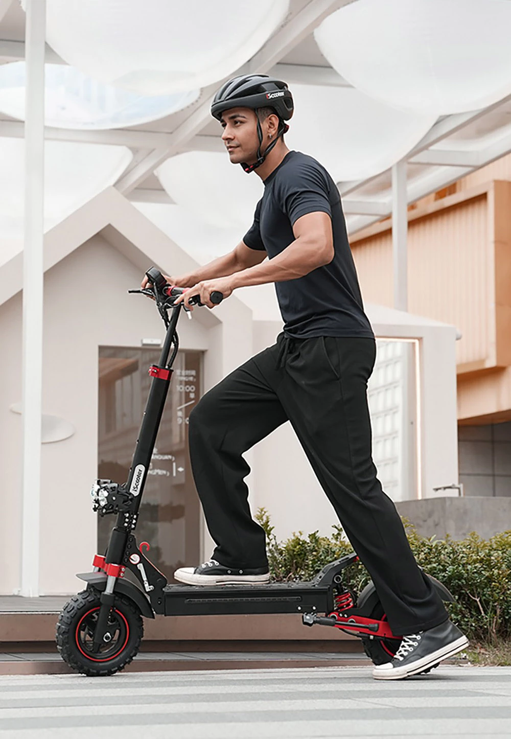 iScooter iX5S Electric Scooter, 1000W Motor, 48V 15Ah Battery, 10-inch Tire, 25km/h Max Speed, 65km Range, Dual Disc Brakes, Front & Rear Shock Absorbers