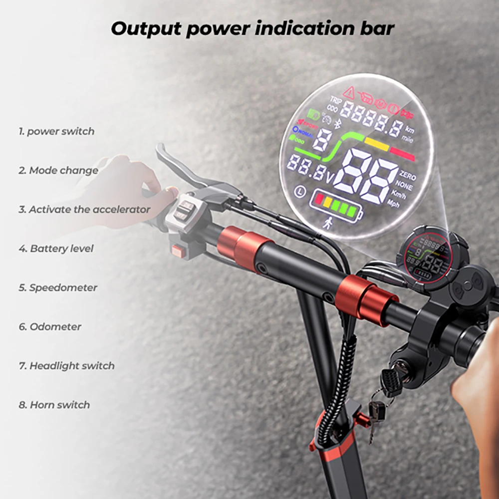 iScooter iX5S Electric Scooter, 1000W Motor, 48V 15Ah Battery, 10-inch Tire, 25km/h Max Speed, 65km Range, Dual Disc Brakes, Front & Rear Shock Absorbers