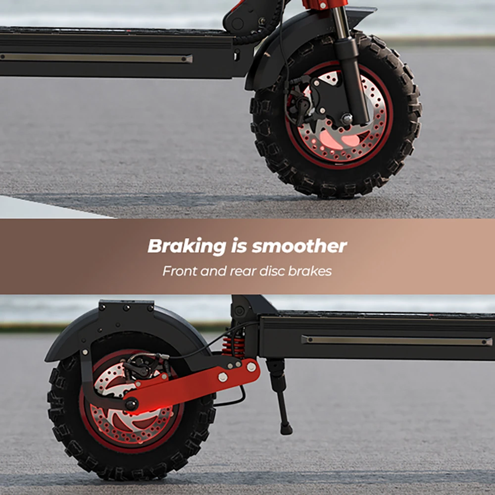 iScooter iX5S Electric Scooter, 1000W Motor, 48V 15Ah Battery, 10-inch Tire, 25km/h Max Speed, 65km Range, Dual Disc Brakes, Front & Rear Shock Absorbers